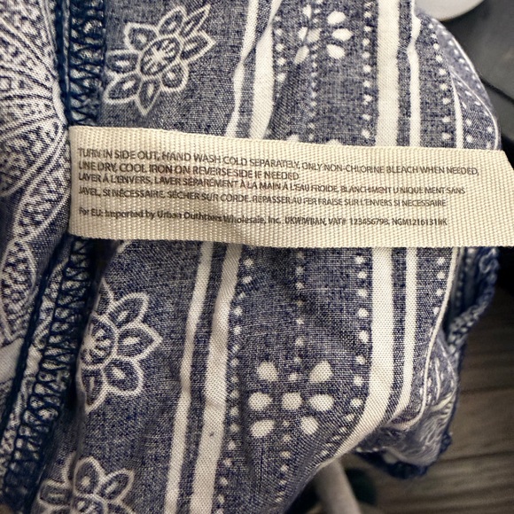 Intimately Free People Navy Boho Bandana Style Print Wide Leg Pants sz - Picture 8 of 11